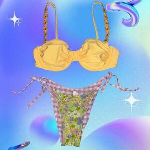 wild fable cottagecore bikini, cheeky reversible bottoms, mixed sizes, fits md